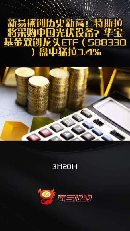 特斯拉砸29亿美元，抢购中国光伏设备！光伏+光模块齐发力	，华宝基金双创龙头ETF（588330）最高上探3.42%